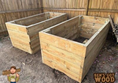 raised garden bed built with lasting wood