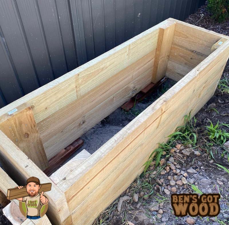 raised garden bed built with lasting wood